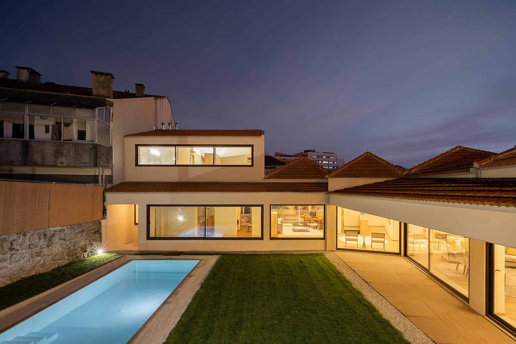 Interior lighting of a house in Porto, inspired by umbrellas Interior lighting of a house in Porto, inspired by umbrellas