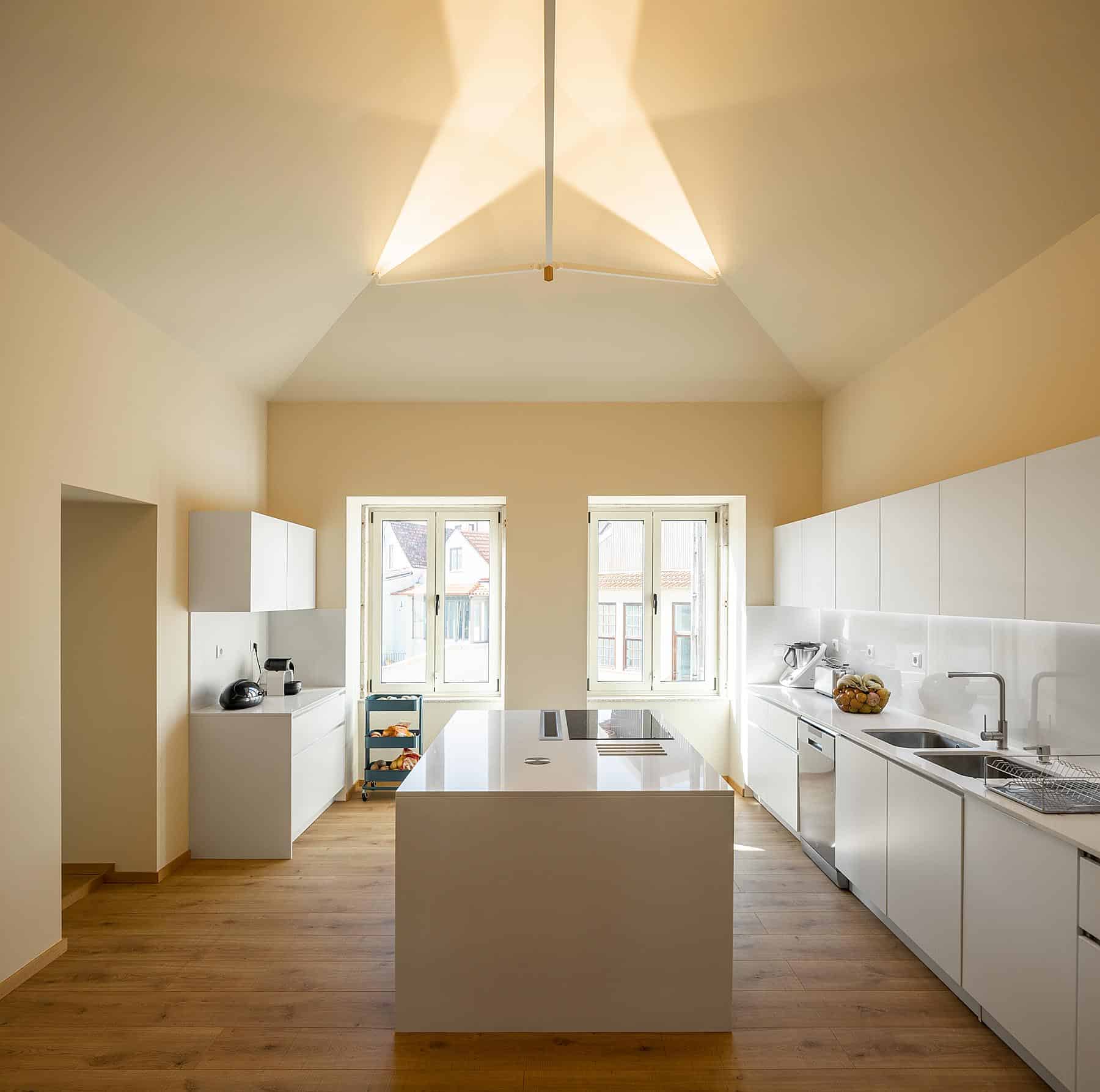 Interior lighting of a house in Porto, inspired by umbrellas Interior lighting of a house in Porto, inspired by umbrellas