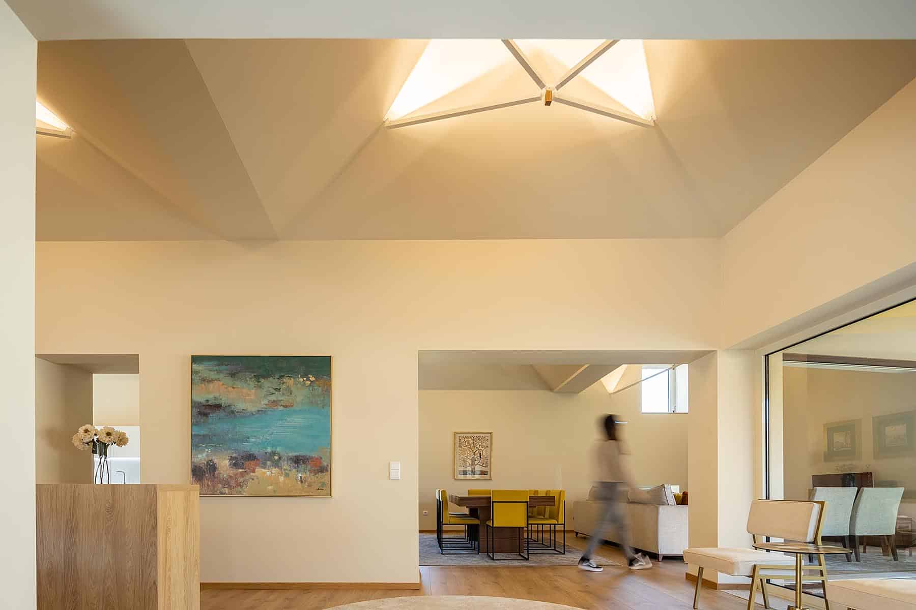 Interior lighting of a house in Porto, inspired by umbrellas Interior lighting of a house in Porto, inspired by umbrellas