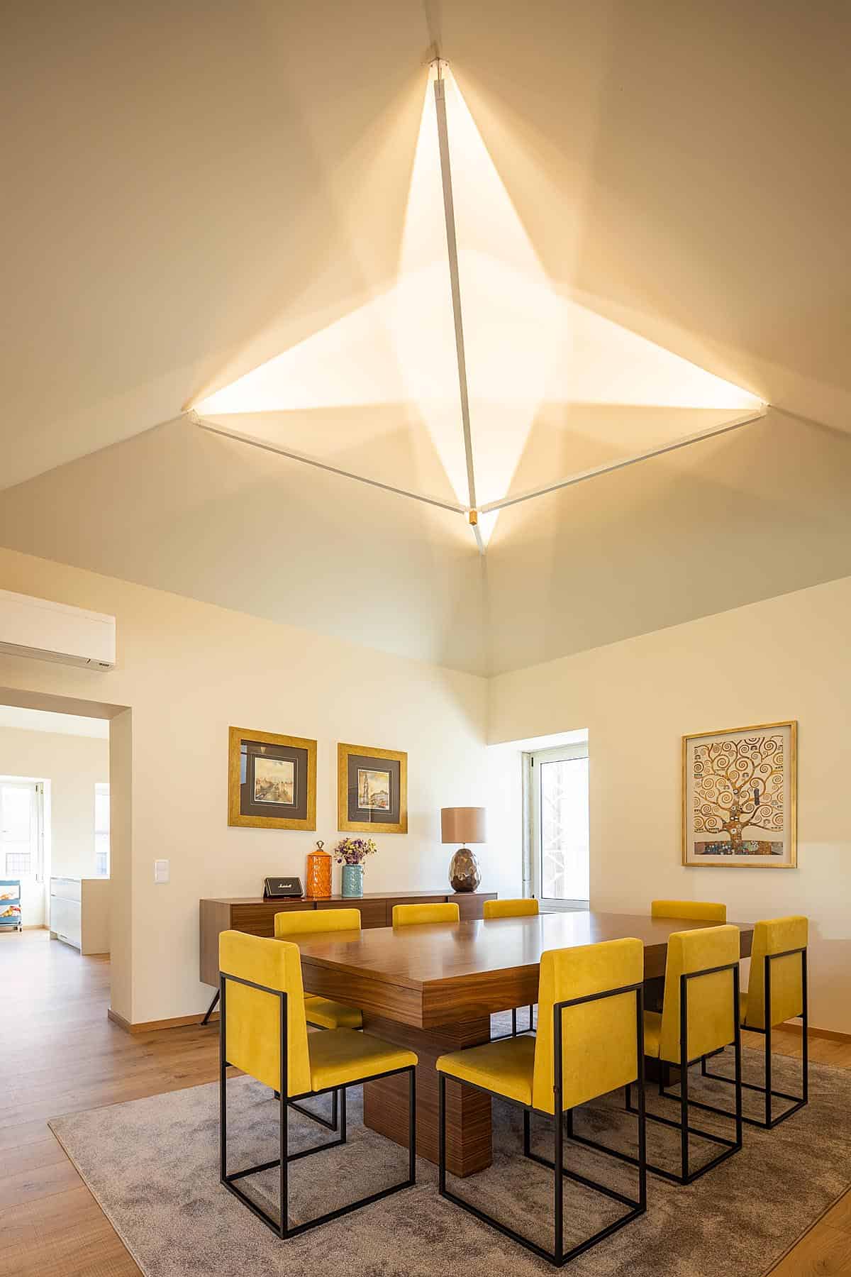 Interior lighting of a house in Porto, inspired by umbrellas Interior lighting of a house in Porto, inspired by umbrellas