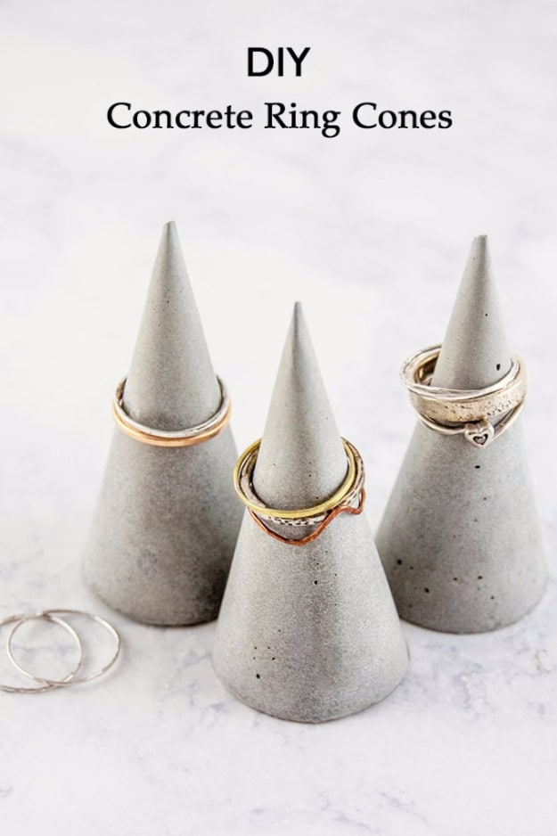 13. DIY Concrete Ring Cones 13. DIY Concrete Ring Cones