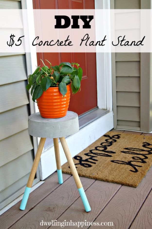 7. $5 DIY Concrete Plant Stand 7. $5 DIY Concrete Plant Stand