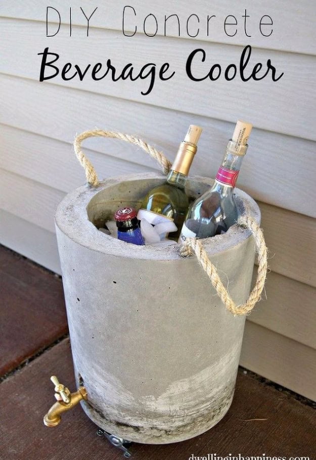 9. DIY Concrete Beverage Cooler 9. DIY Concrete Beverage Cooler