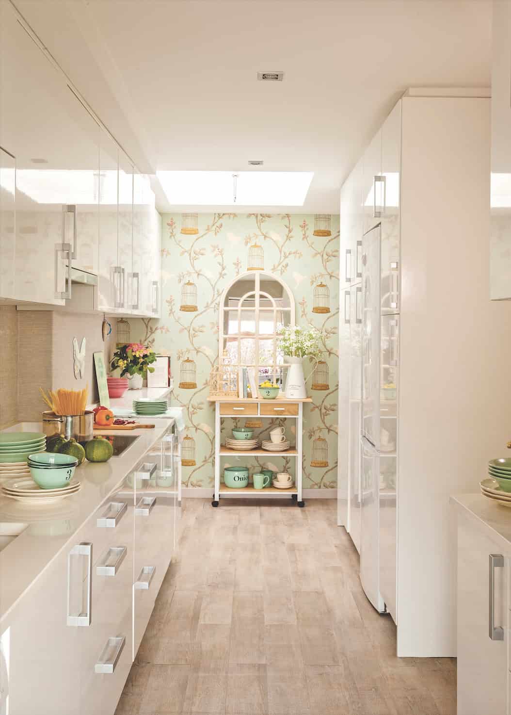 An Independent Kitchen Connected to the Dining Room in Detail
