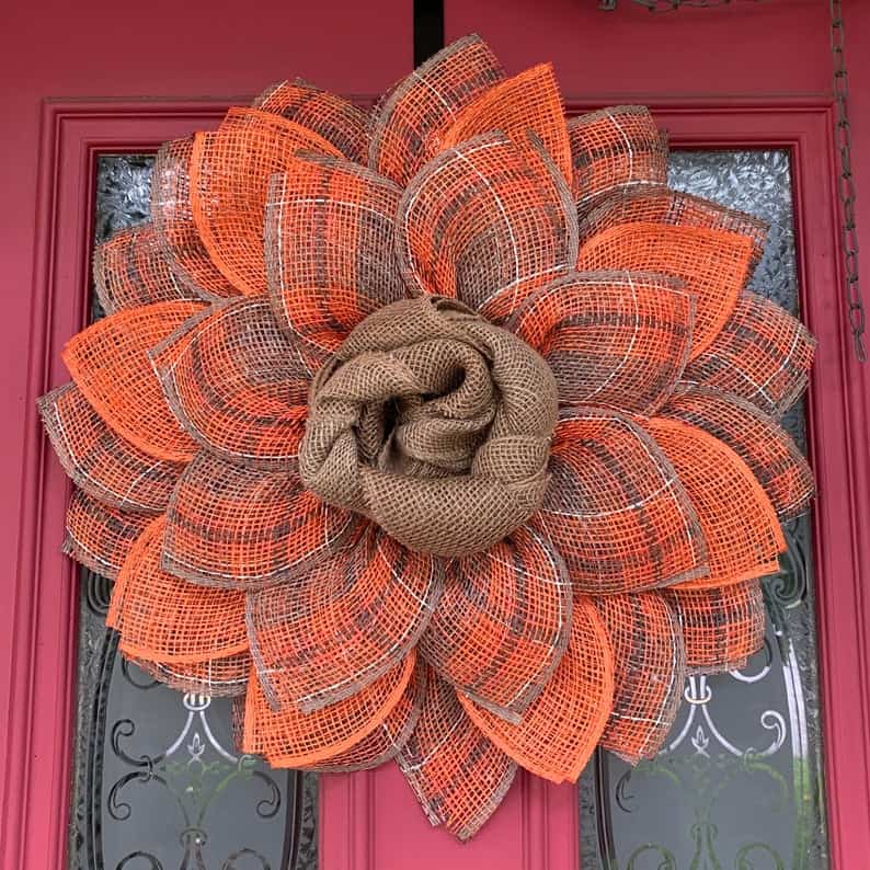 10. Poly Burlap Autumn Plaid Wreath 10. Poly Burlap Autumn Plaid Wreath