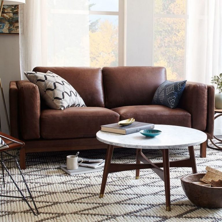 Gorgeous Living Room With Brown Sofa
