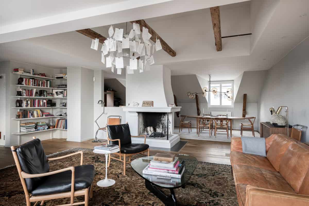Lots of Woods & Lots of Design in a Spectacular Swedish Penthouse - Classic Loner Swedish Penthouse Apartment Design