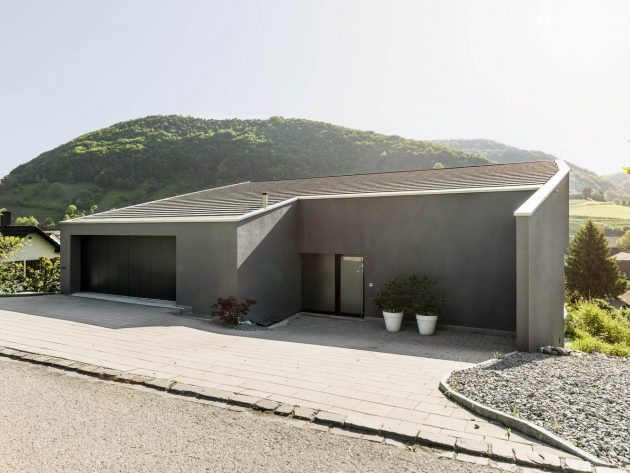 Single Family House on a Slope by Dost in Merishausen, Switzerland