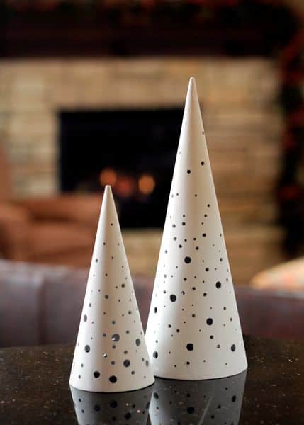 10. Make Modern Perforated Tabletop Christmas Trees 10. Make Modern Perforated Tabletop Christmas Trees