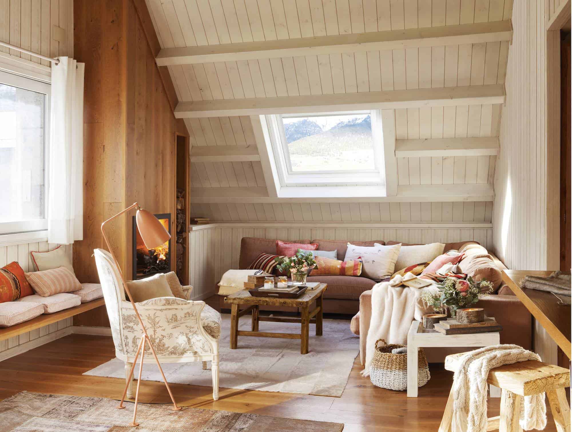 1. WITH A WOODEN FIREPLACE