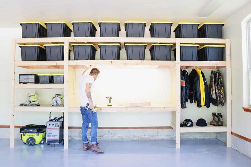 how to build garage shelves