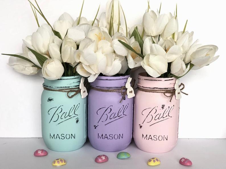 16 Lovely Easter Mason Jar Decorations To Add To Your Festive Décor