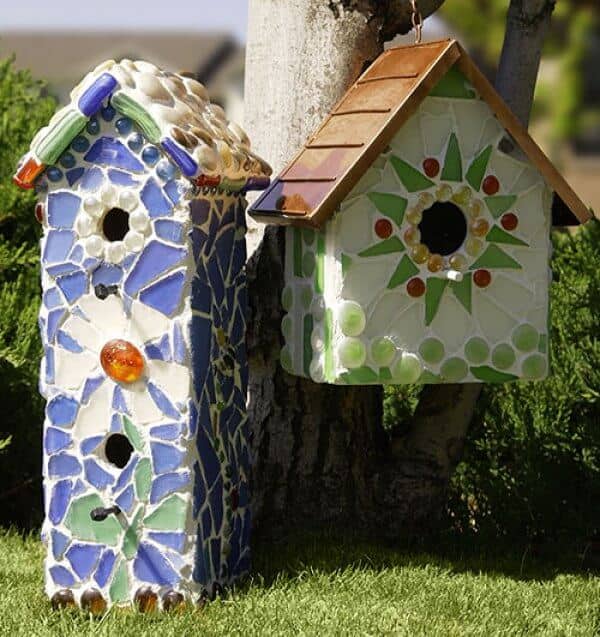 5. DIY Mosaic Bird House 5. DIY Mosaic Bird House