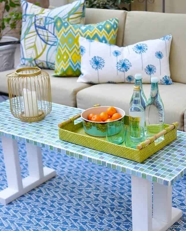 6. DIY Tile Outdoor Table 6. DIY Tile Outdoor Table