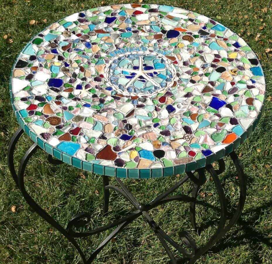 9. Sea Glass Mosaic Tabletop 9. Sea Glass Mosaic Tabletop