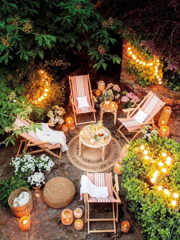 Ideas To Illuminate Your Garden With Lights And Garlands