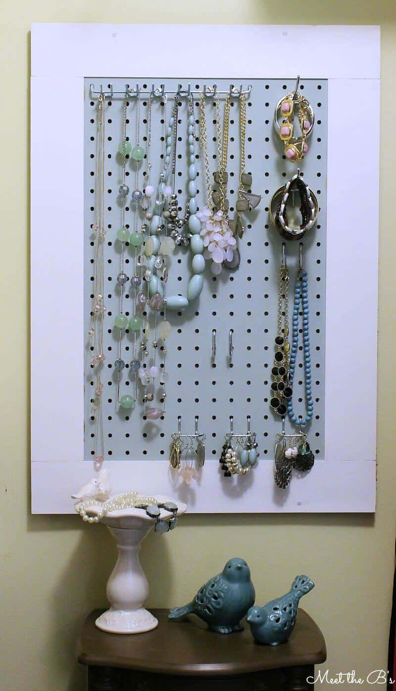 10. Pegboard Jewelry Organizer 10. Pegboard Jewelry Organizer