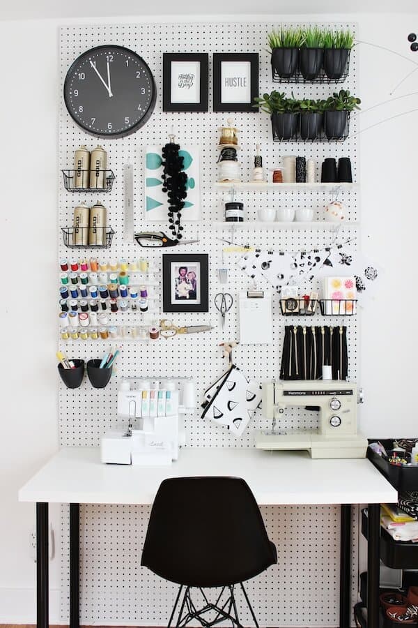 6. Wall-to-ceiling craft room organizer 6. Wall-to-ceiling craft room organizer