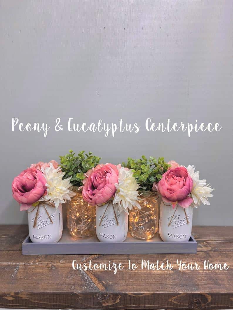 1. Farmhouse Mason Jar Centerpiece 1. Farmhouse Mason Jar Centerpiece