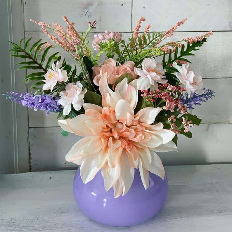 12. Purple Spring Floral Centerpiece 12. Purple Spring Floral Centerpiece