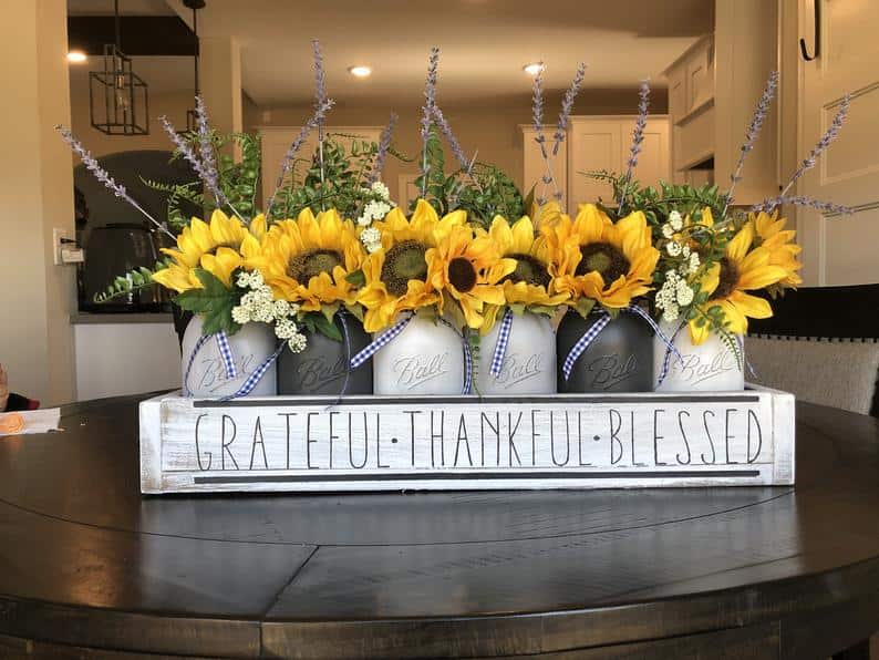 3. Sunflower Mason Jar Centerpiece 3. Sunflower Mason Jar Centerpiece