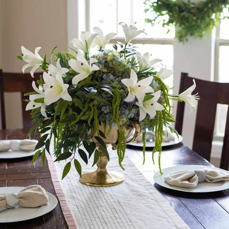 8. Capri Breeze – Mixed Hydrangea, White Lily & Draping Amaranthus 8. Capri Breeze – Mixed Hydrangea, White Lily & Draping Amaranthus