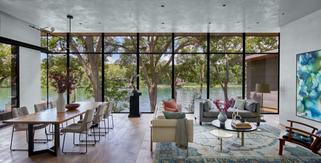 Ski Slope Residence - A Vintage Lake Austin Home with a Hexagon View by LaRue Architects