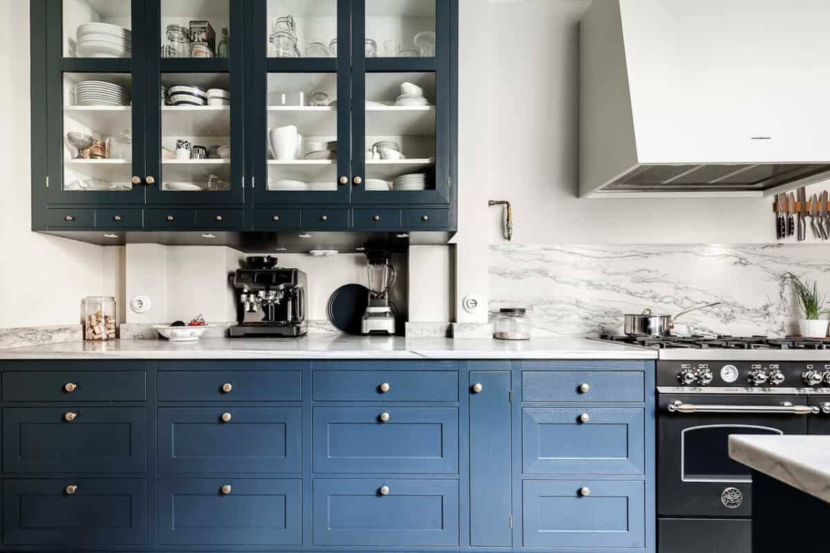 Dreamy Blue And White Closed Kitchen Dreamy Blue And White Closed Kitchen