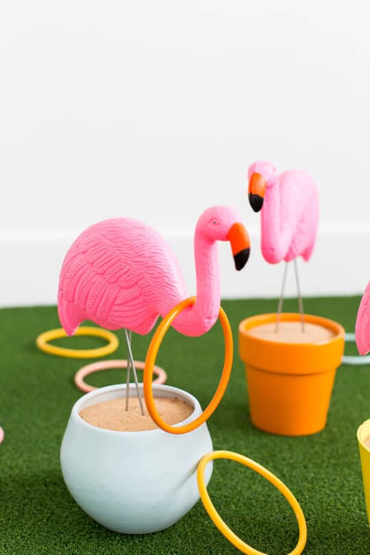 8. DIY Flamingo Ring Toss Game 8. DIY Flamingo Ring Toss Game