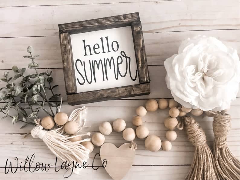 11. Hello Summer Wooden Frame 11. Hello Summer Wooden Frame