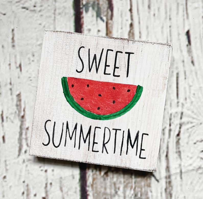 9. Summer Watermelon Wood Sign 9. Summer Watermelon Wood Sign