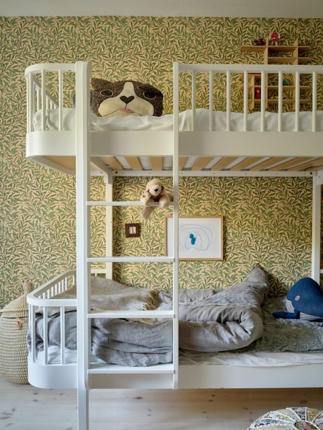 Children's Bedroom With Bunk Beds For 3 Children
