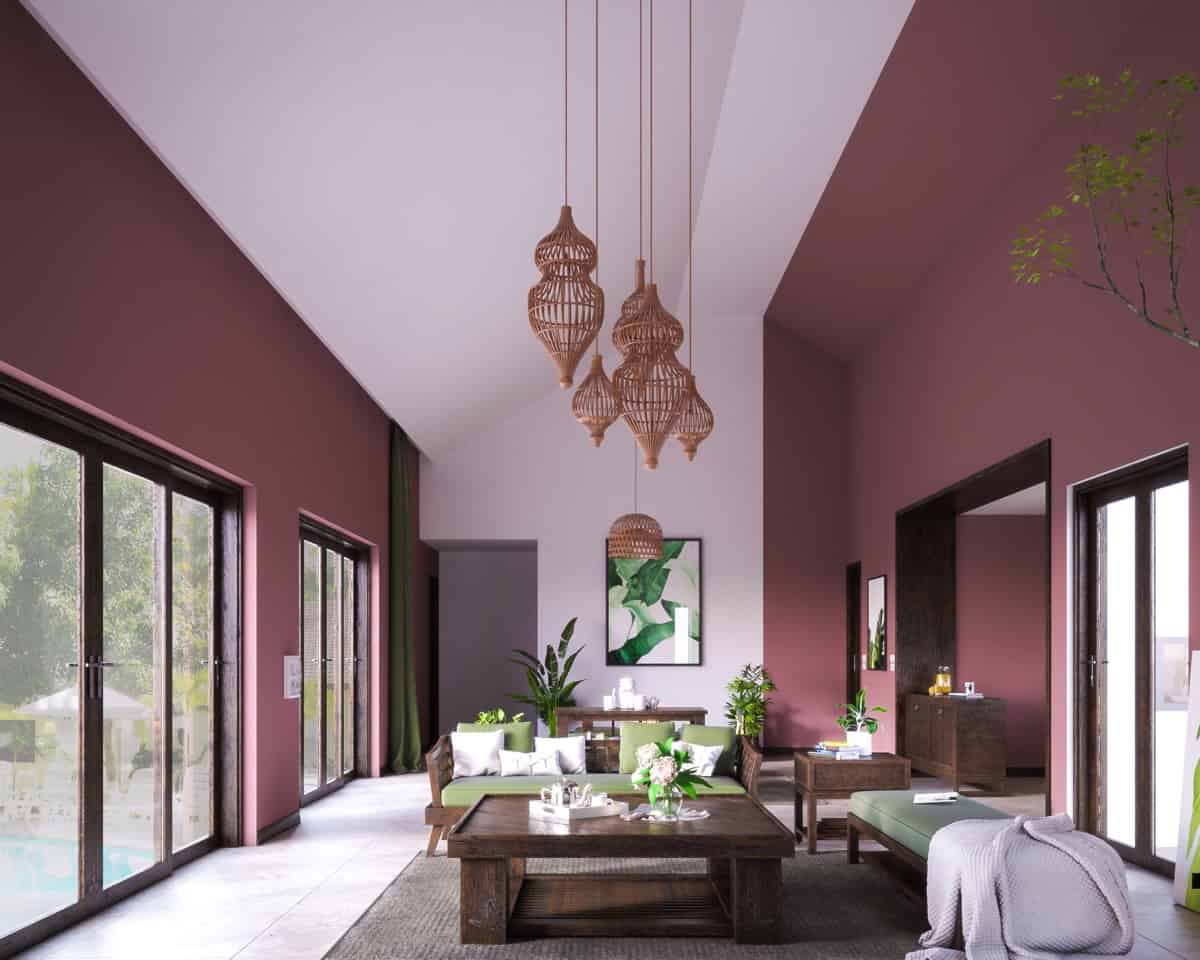 A Pink Ceiling In The Living Room Is The Perfect Decor A Pink Ceiling In The Living Room Is The Perfect Decor