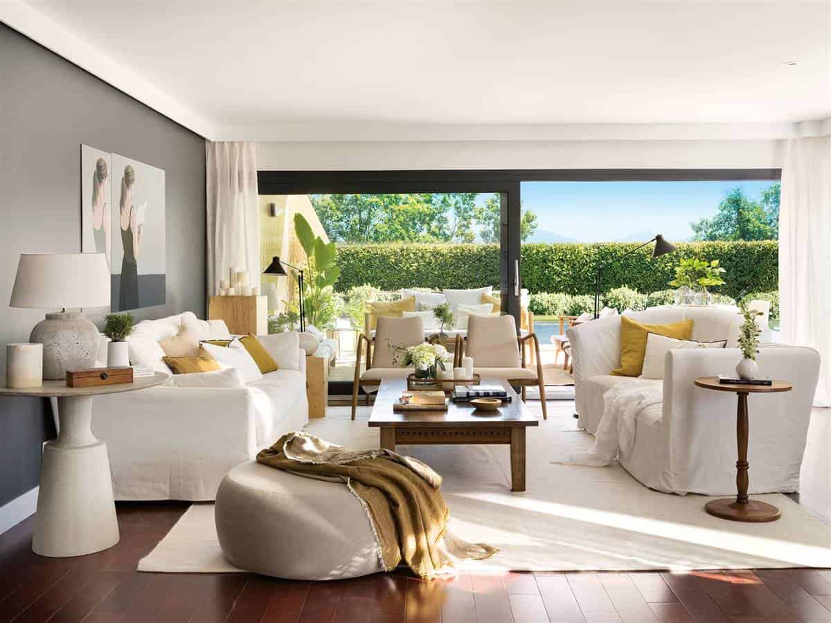 1. A MODERN LIVING ROOM IN WHITE AND GRAY 1. A MODERN LIVING ROOM IN WHITE AND GRAY