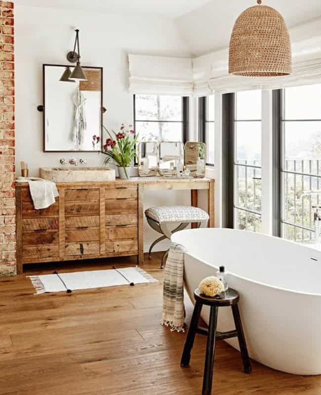 Deco Ideas For A Bathroom Around Wood