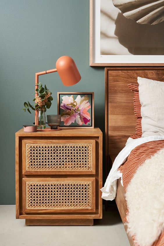 A Cane Bedside Table For The Bedroom
