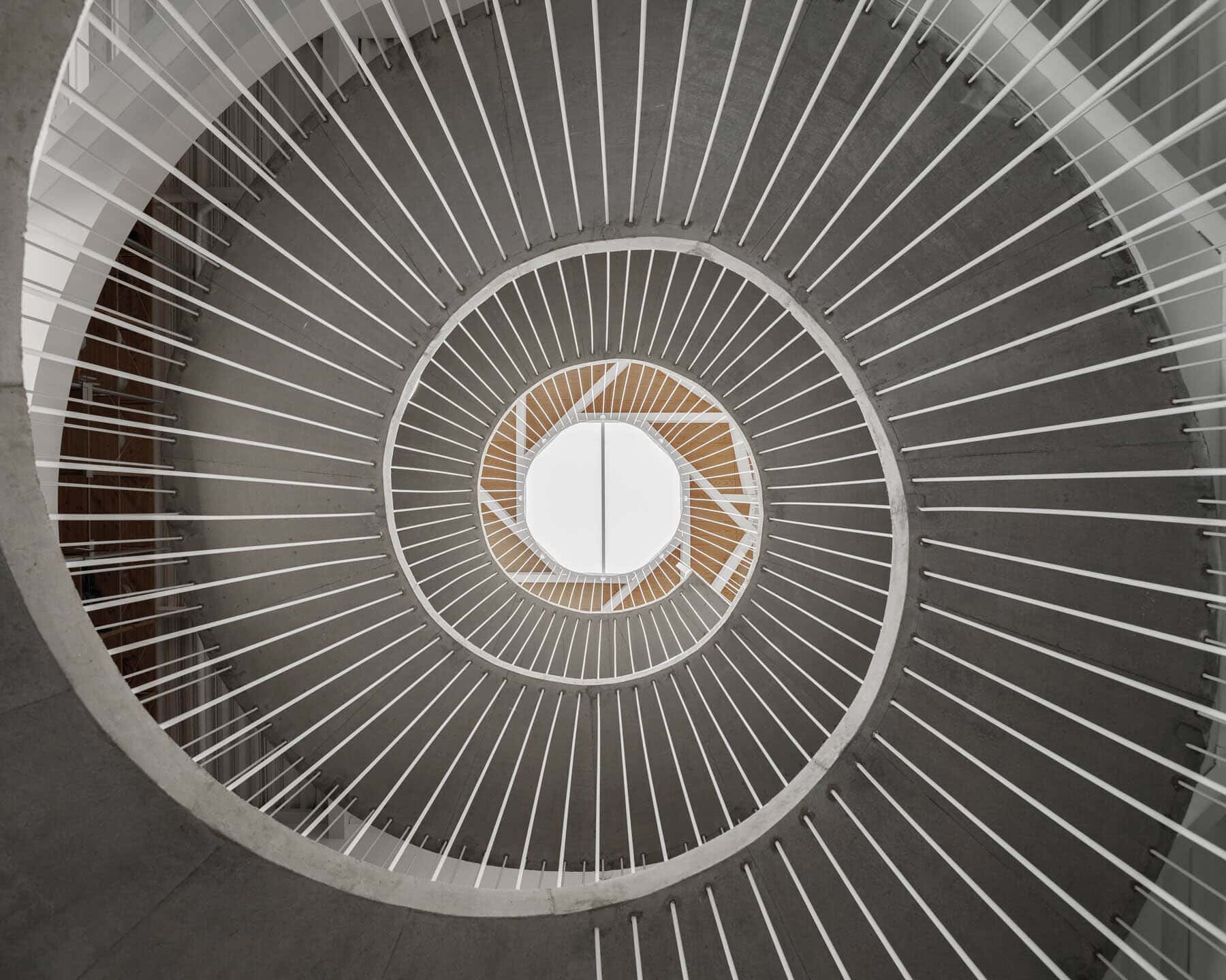 Office stairs as a sculptural piece designed by Paulo Merlini Architects Office stairs as a sculptural piece designed by Paulo Merlini Architects