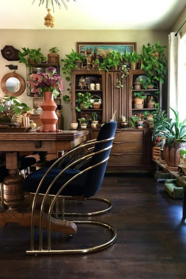 Green Plants And Vintage Furniture