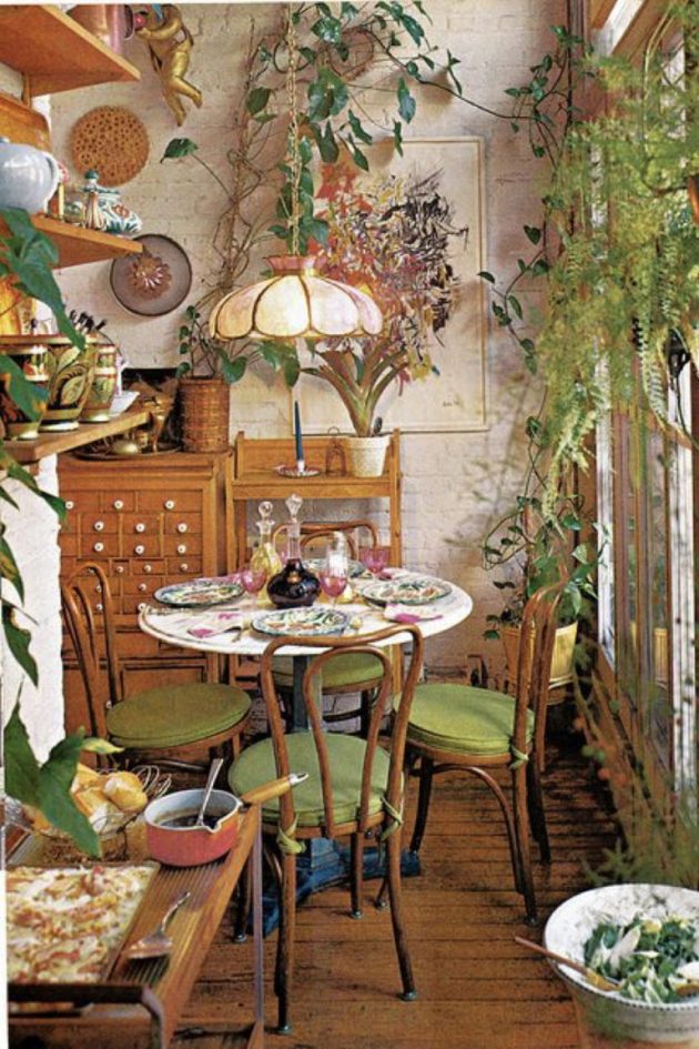 Green Plants And Vintage Furniture