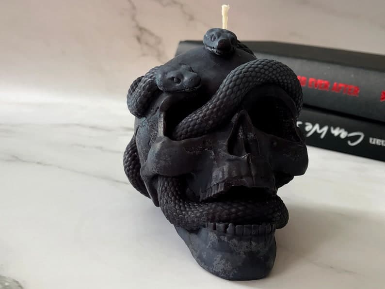 1. Snake and Skull Halloween Candle 1. Snake and Skull Halloween Candle