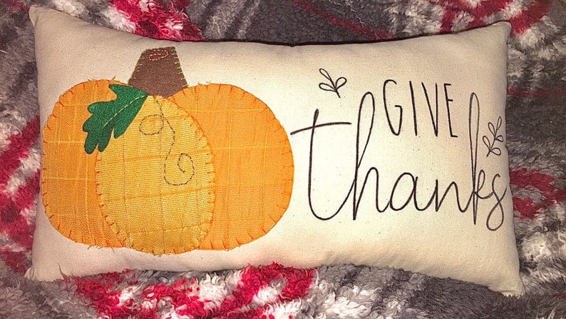 12. Give Thanks – Thanksgiving Lumbar Decorative Pillow 12. Give Thanks – Thanksgiving Lumbar Decorative Pillow