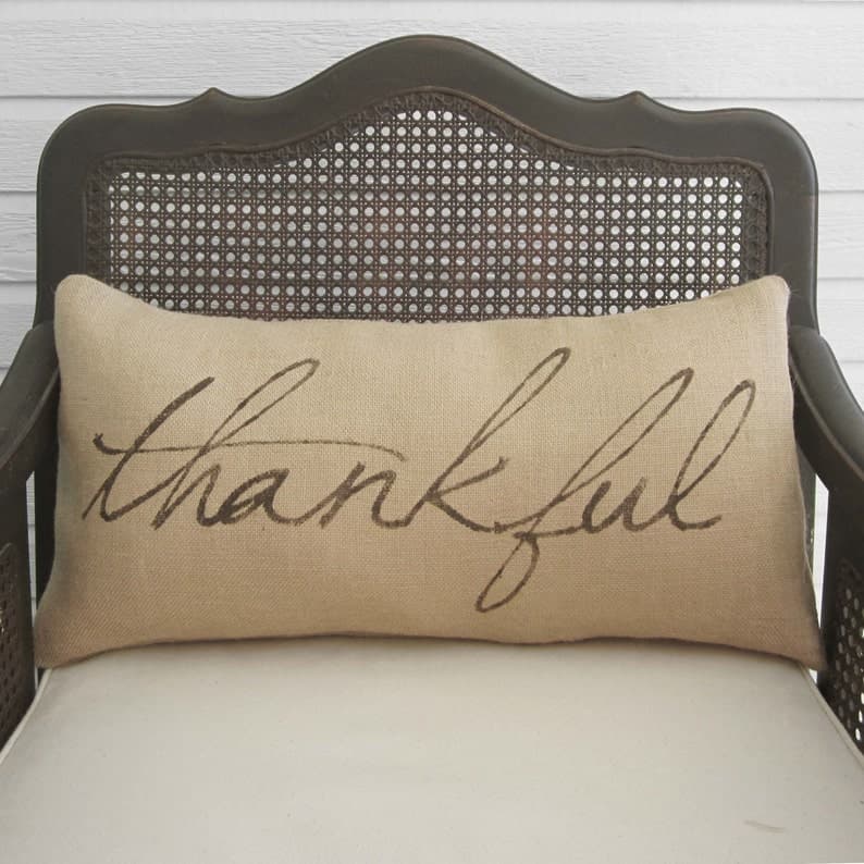 2. Thankful Burlap Pillow 2. Thankful Burlap Pillow
