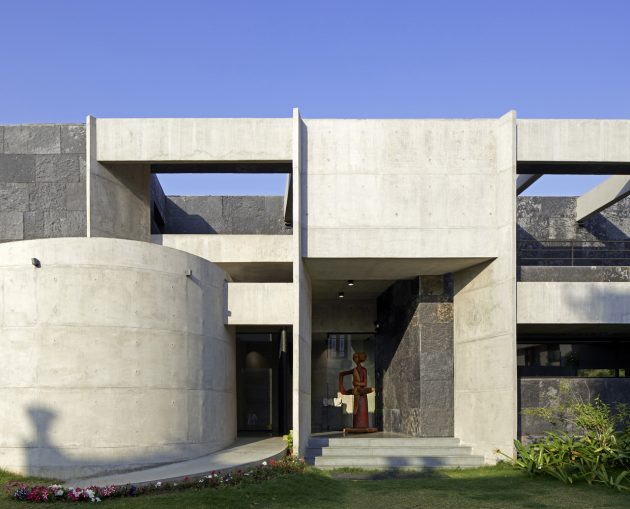 Stripped Mobius House by Matharoo Associates in Ahmedabad, India