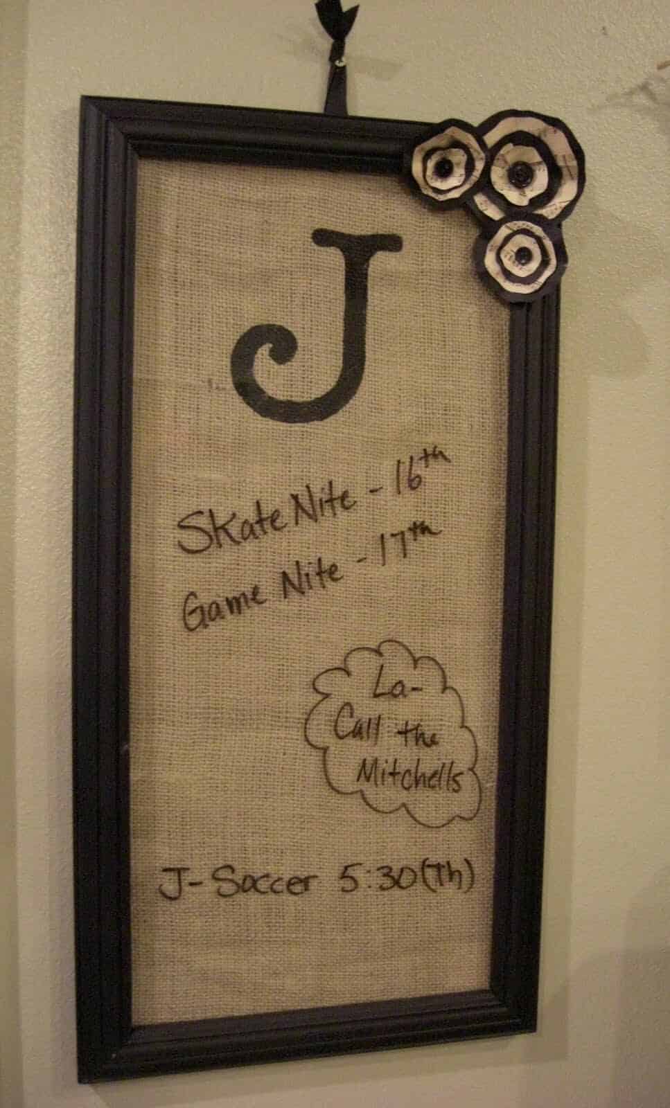 10. Burlap Message Board 10. Burlap Message Board