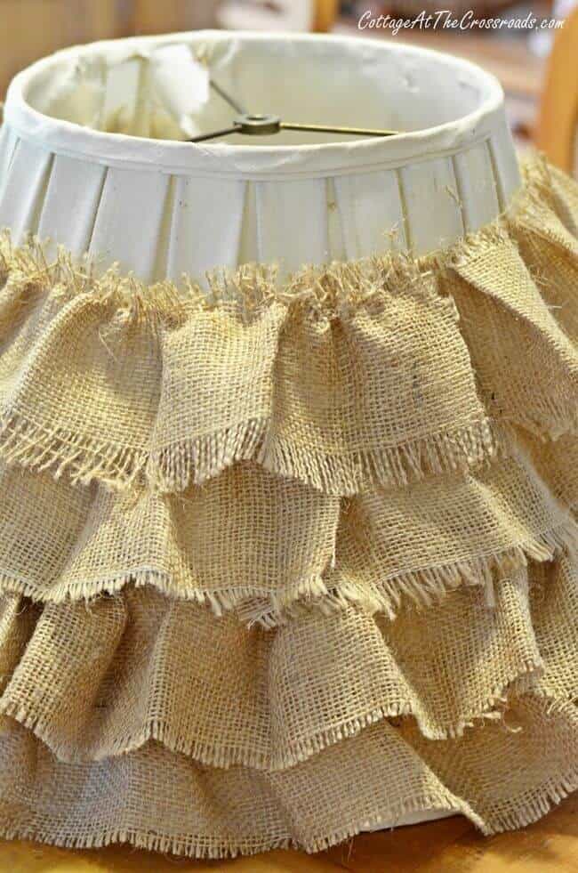 12. DIY RUFFLED BURLAP SHADE 12. DIY RUFFLED BURLAP SHADE