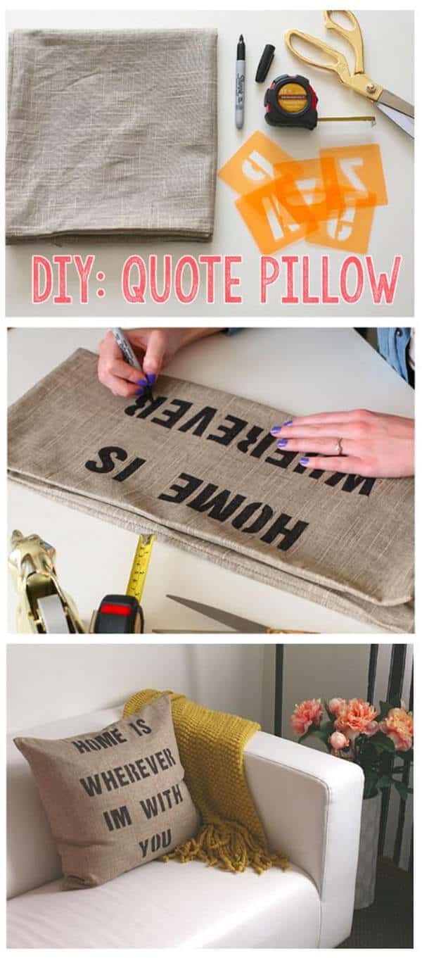 8. DIY Quote Pillows 8. DIY Quote Pillows