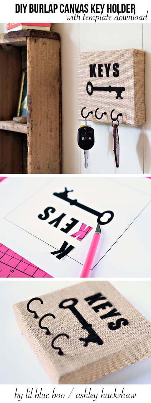 9. MAKE A BURLAP CANVAS KEY HOLDER 9. MAKE A BURLAP CANVAS KEY HOLDER