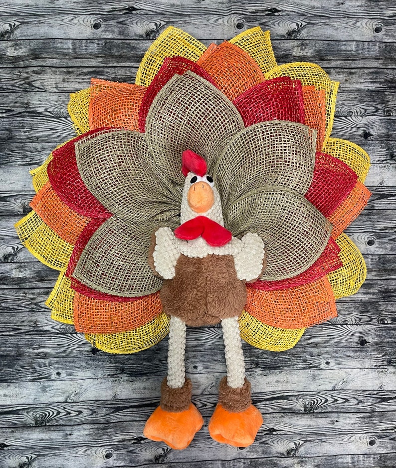 15 Fun Thanksgiving Turkey Wreath Designs For The Front Door