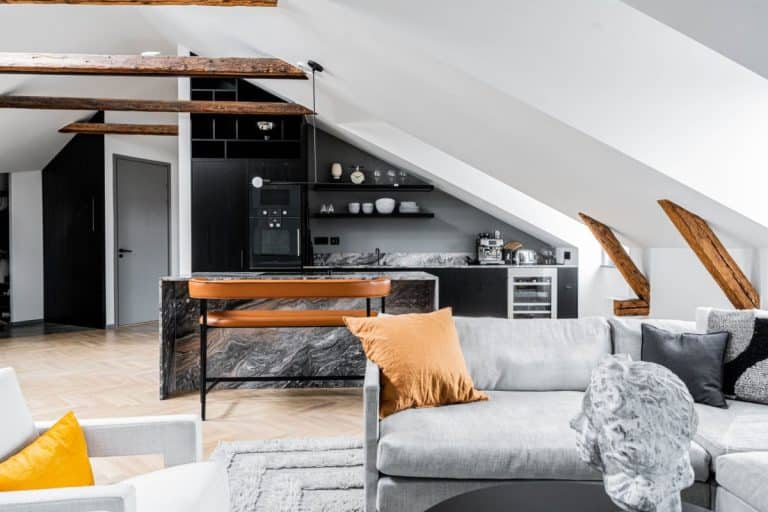 Black Kitchen With Arabescato Marble Countertop Black Kitchen With Arabescato Marble Countertop