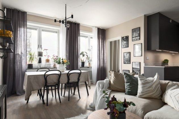 Pale Pink And Dark Gray Combination In Home Decor